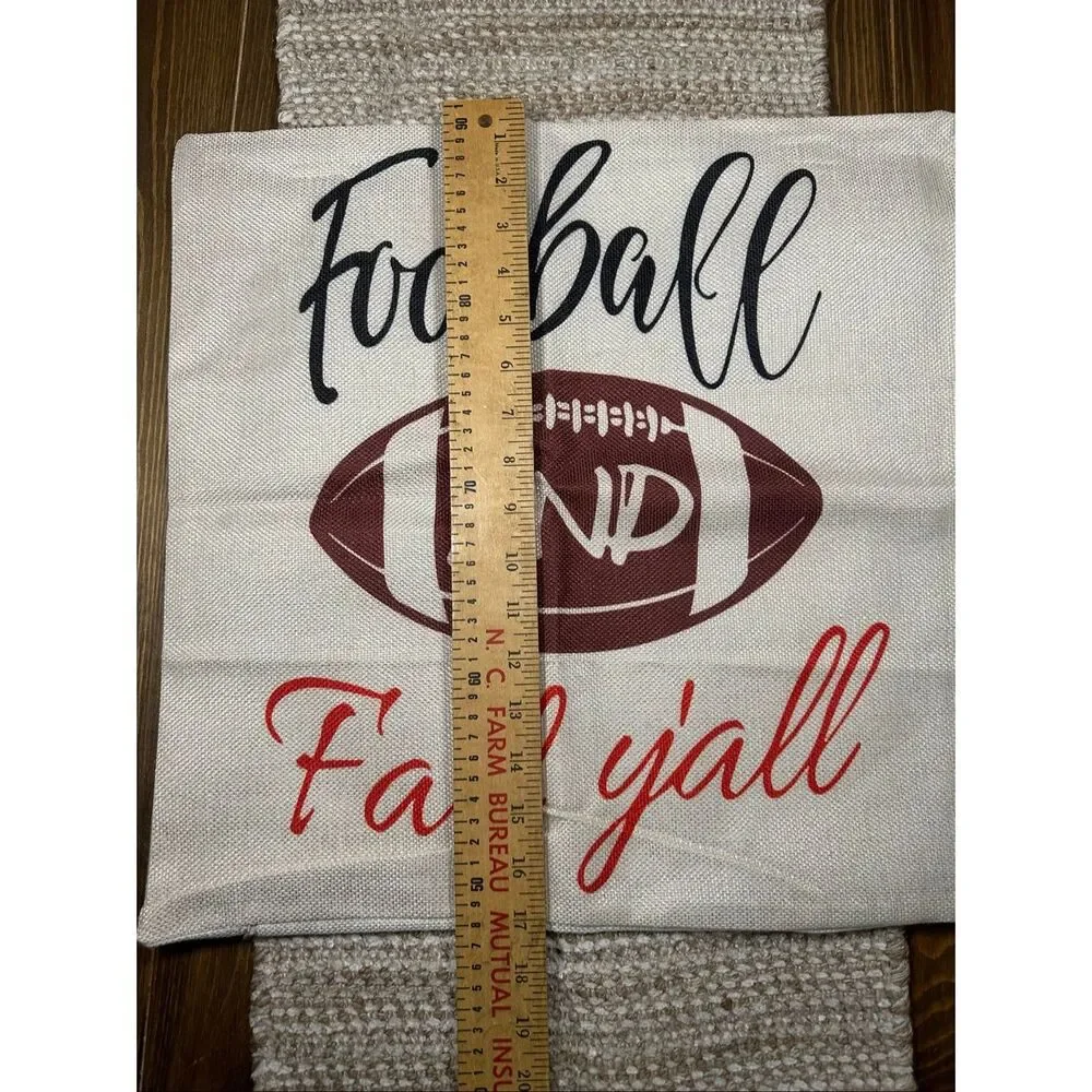 Football Autumn fall throw pillow case cover 17 x 17 New